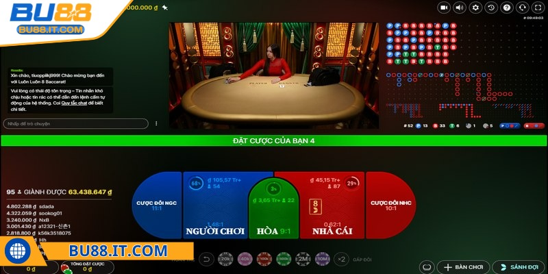 Trải nghiệm baccarat live cực kỳ chân thực BU88 dành cho bạn Luôn ổn định tinh thần khi cược